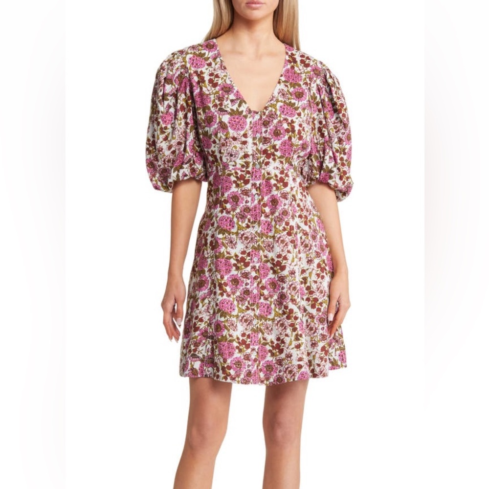 Chelsea28 Floral Puff Sleeve Mini Dress